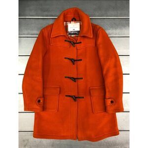 Montgomery Orange Wool Tartan Lined Duffle Coat‎ Womens 18 Hand Made in England